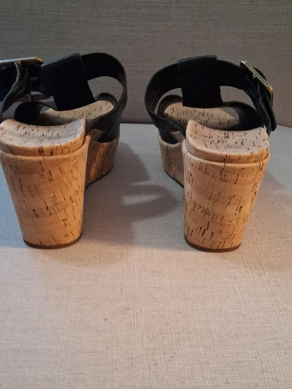 Kork-Ease Kids Black Cork Slide Sandals with Buckle Accent